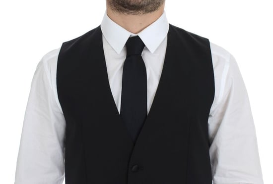 Klassiek Wol Vest Zwart - Image 2