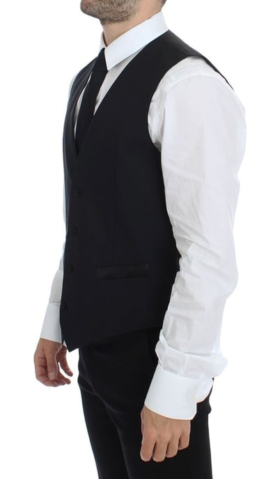 Klassiek Wol Vest Zwart - Image 4