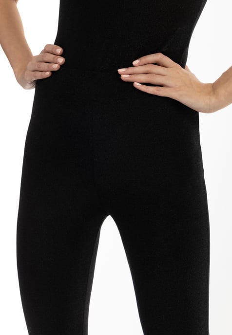 Faina Jerseybroek met glanzend garen Dames zwart - Image 5
