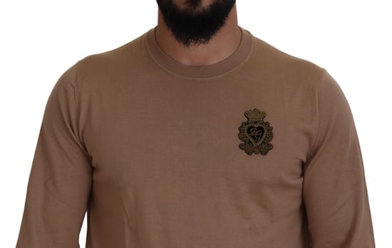 Crew Neck Tröja Beige Emblem - Image 3