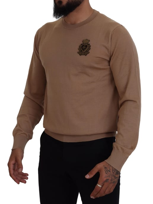 Crew Neck Tröja Beige Emblem - Image 5