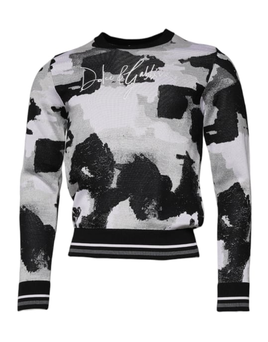 Abstracte Print Gebreide Pullover Trui - Image 3