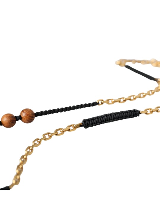 Wood Gold Chain Necklace Smy10178 - Image 4