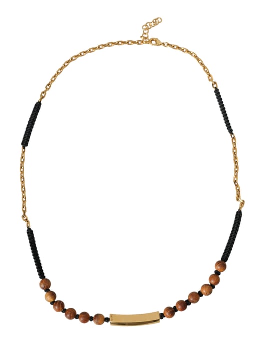 Wood Gold Chain Necklace Smy10178 - Image 6