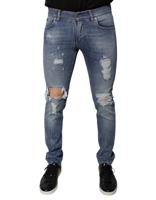 Slim Fit Gescheurde Jeans - Image 1