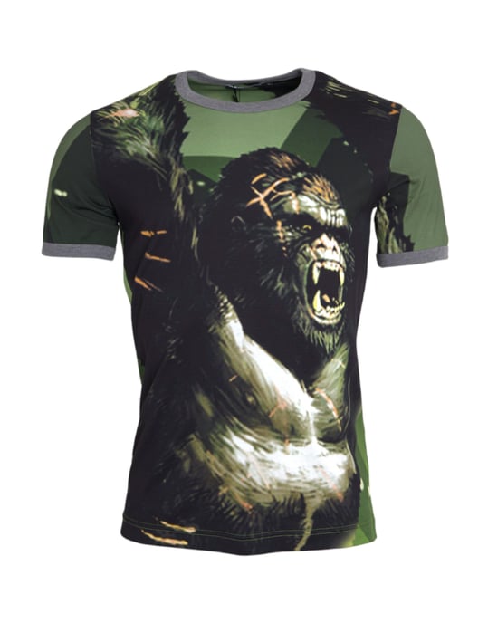 Gorilla Print T-shirt Kortärmad Rundhalsad - Image 1
