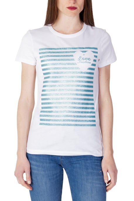Glitter Strook T-shirt Korte Mouw Ronde Hals - Image 1