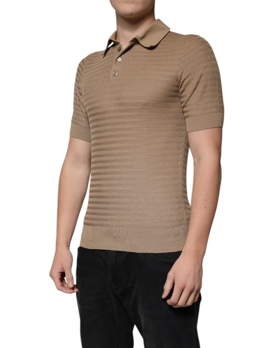 Ribbed Polo Short Sleeve Knit Shirt - Image 3