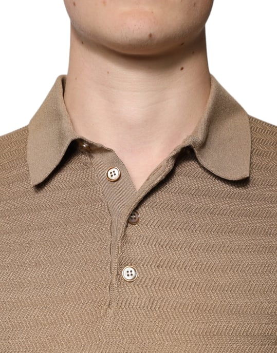 Ribbed Polo Short Sleeve Knit Shirt - Image 5