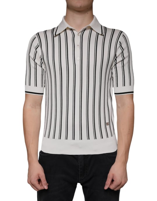 Striped Knit Polo Shirt - Image 2