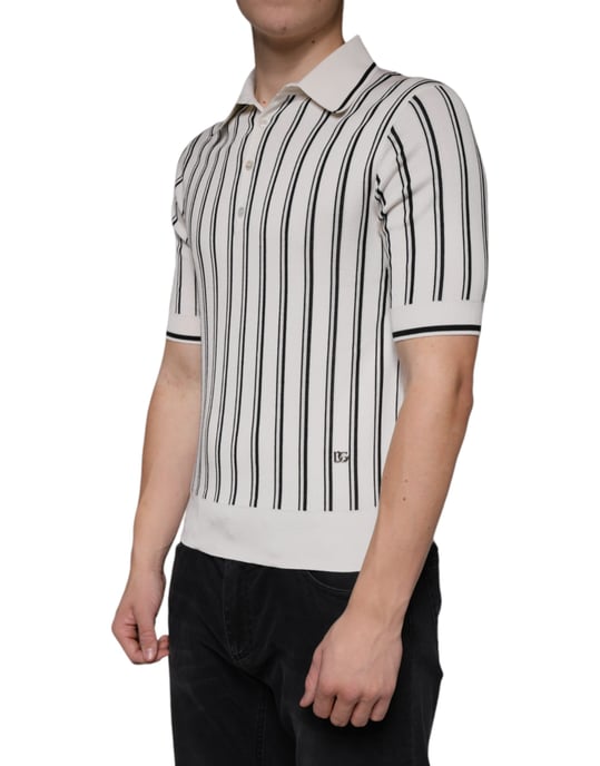 Striped Knit Polo Shirt - Image 3
