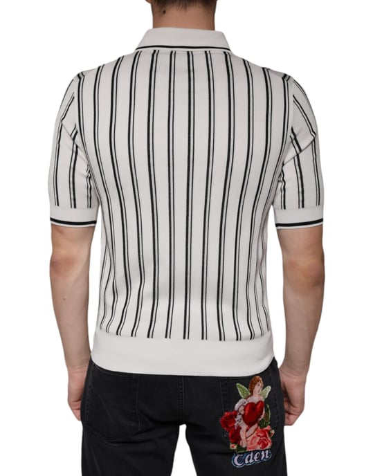 Striped Knit Polo Shirt - Image 4
