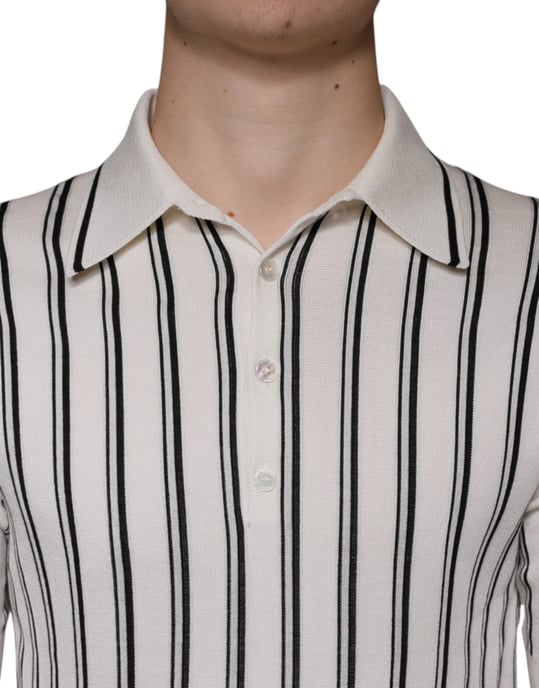 Striped Knit Polo Shirt - Image 5