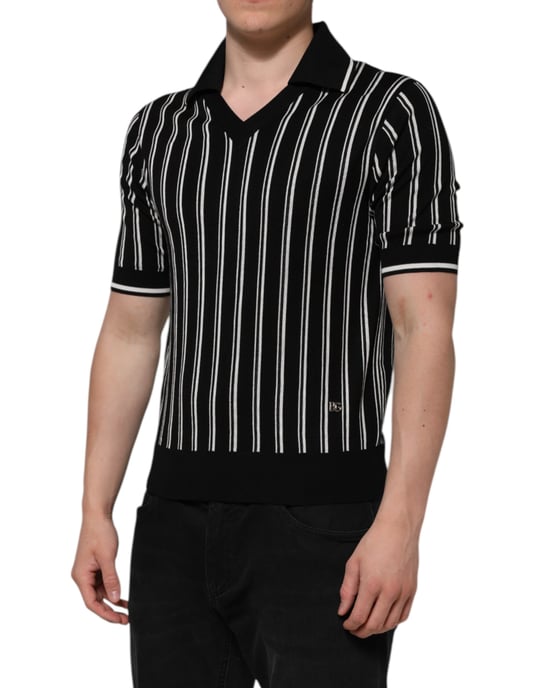 Randig V-ringad Polotröja - Image 3