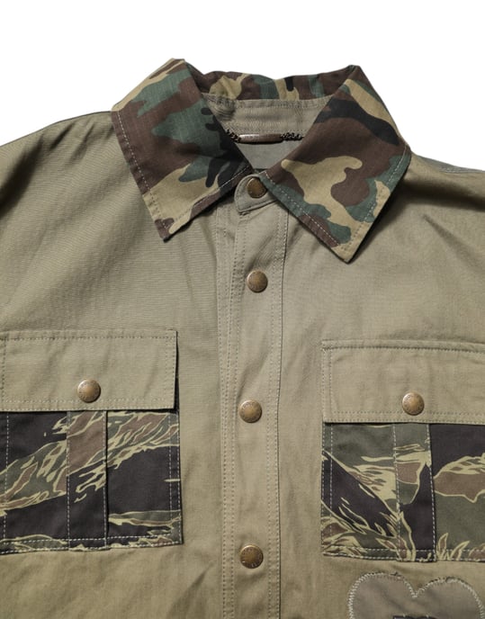 Kamouflage Patchwork Skjorta Och Byxor Set - Image 5