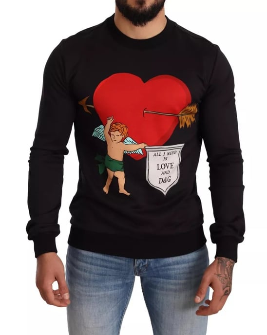 Cupid Heart Sweatshirt Long Sleeve Crewneck - Image 1