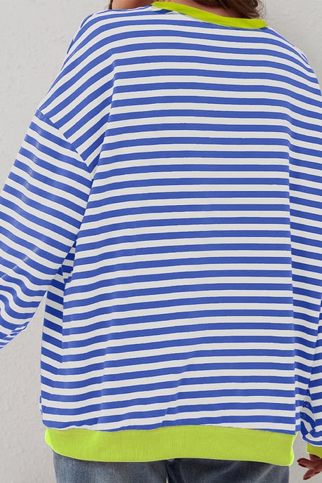 Striped Pullover Sweatshirt - Image 2