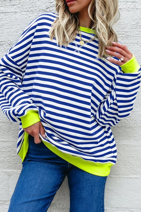Striped Pullover Sweatshirt - Image 3