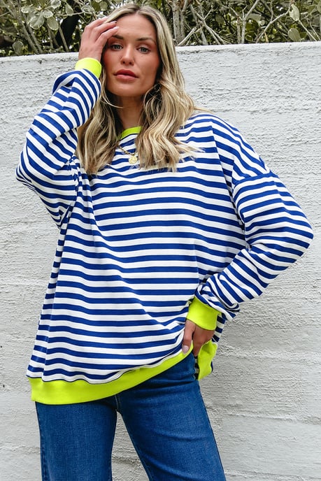 Striped Pullover Sweatshirt - Image 4