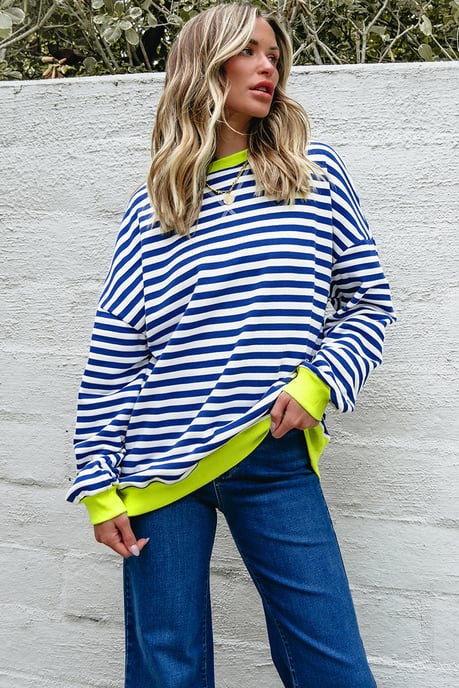Striped Pullover Sweatshirt - Image 5