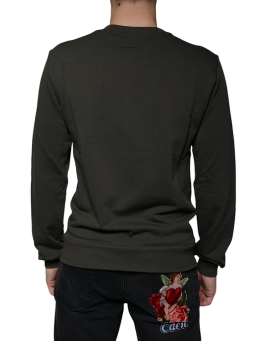 Crown Logo Sweatshirt Olive Green - Image 4