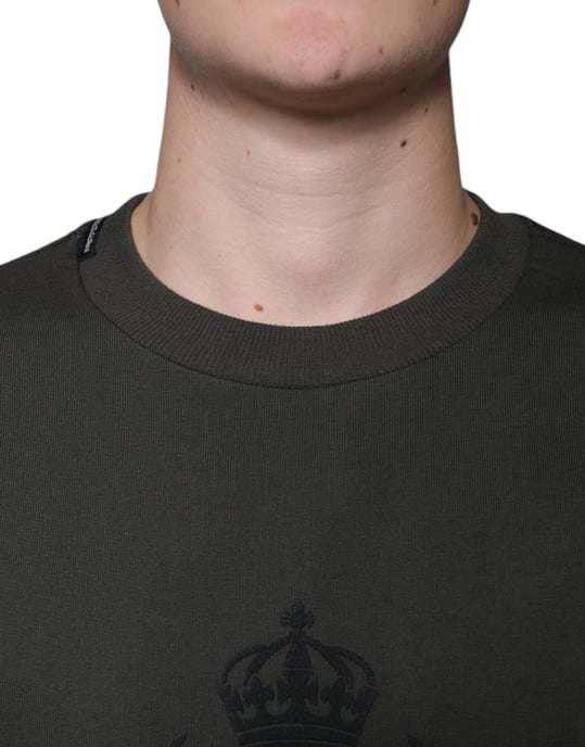 Crown Logo Sweatshirt Olive Green - Image 5