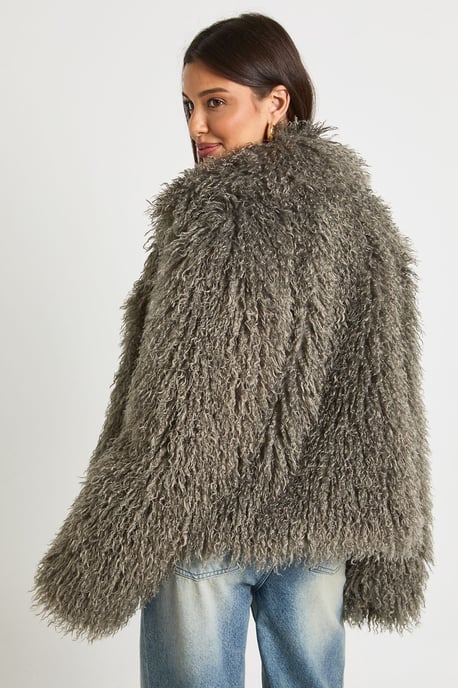 Shaggy Look Faux Fur Jacket - Image 2