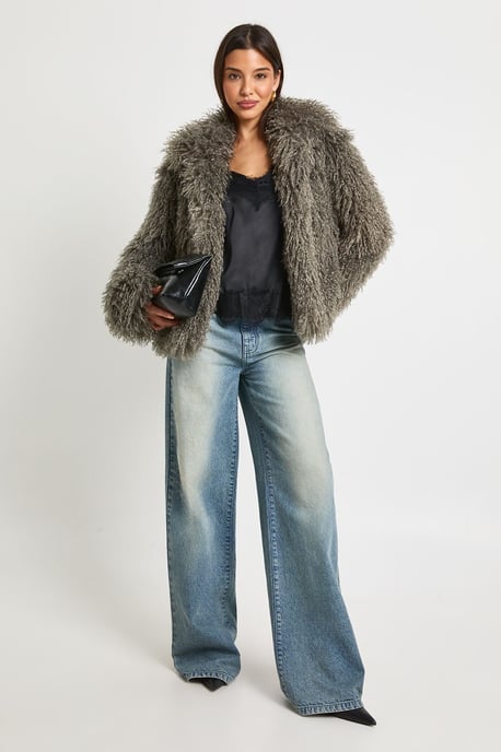 Shaggy Look Faux Fur Jacket - Image 3