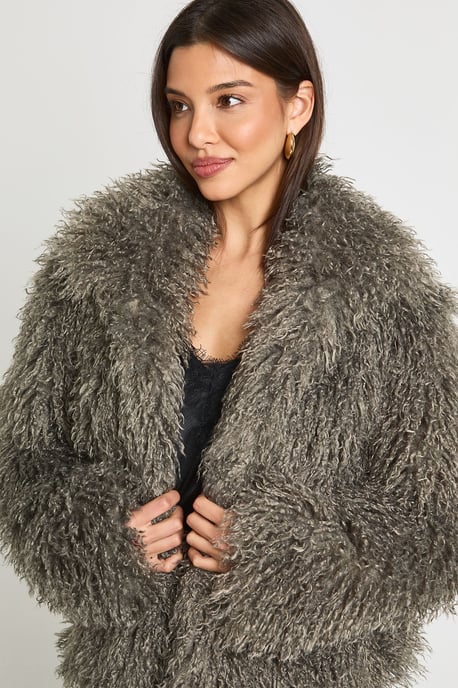 Shaggy Look Faux Fur Jacket - Image 4