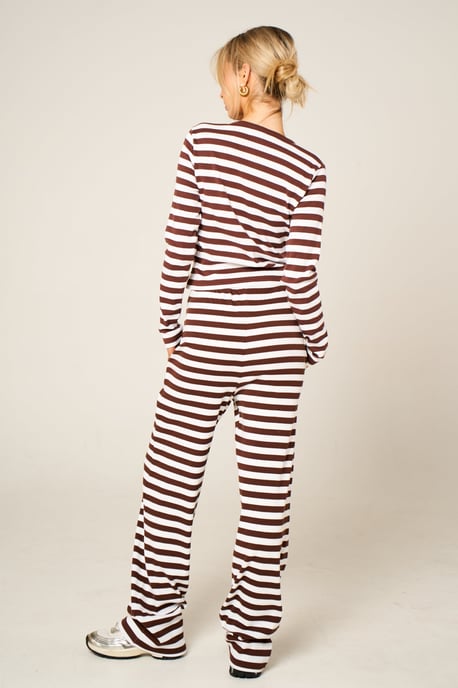 Contrast Striped Molly Button Top and Wide Leg Trousers - Image 4