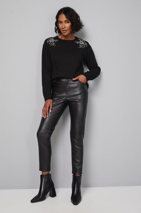 Embellished V Neck Jumper - Image 4