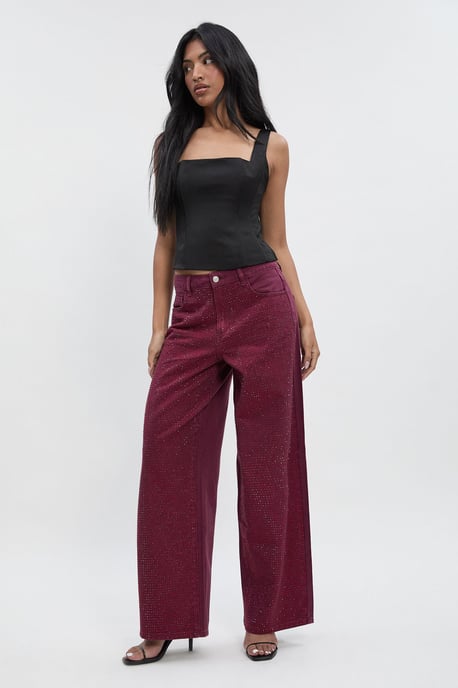 Embellished High Waist Wide Leg Jean - Image 3