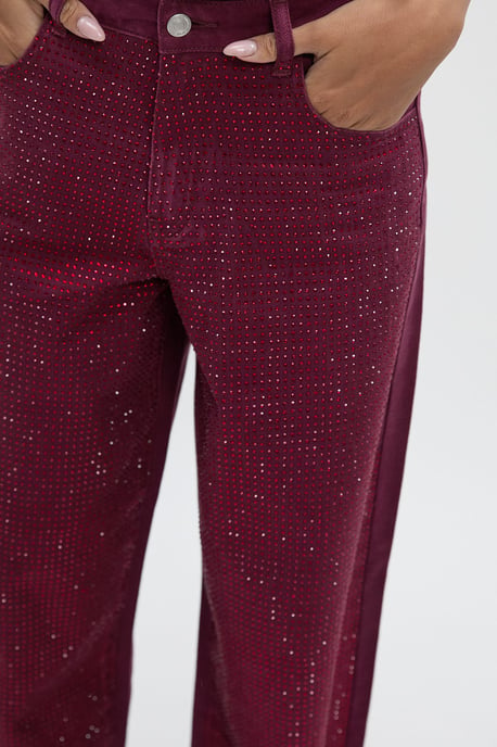 Embellished High Waist Wide Leg Jean - Image 4