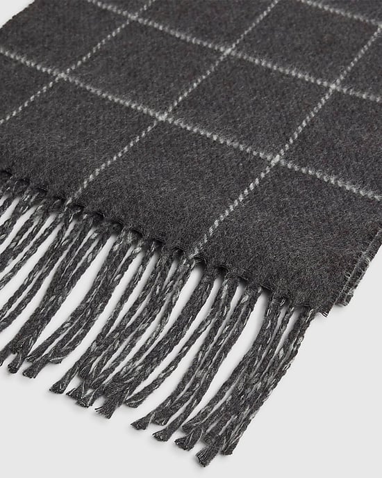 River Island Mens Scarf Grey Chequered - Image 2