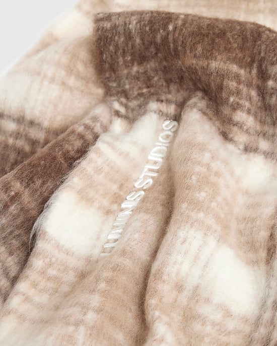 River Island Mens Scarf Brown Brushed Check Luminis - Image 3