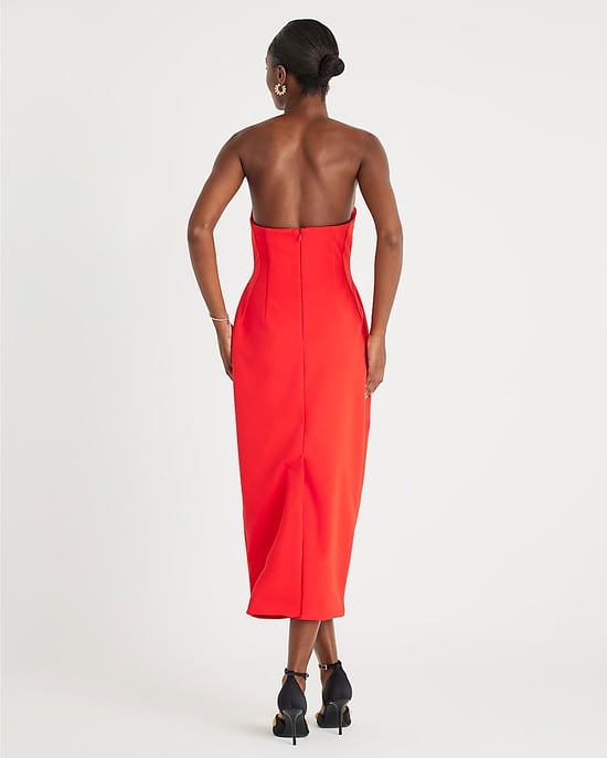 orange knit midi dress Neon Orange Knit Sleeveless Midi Dress