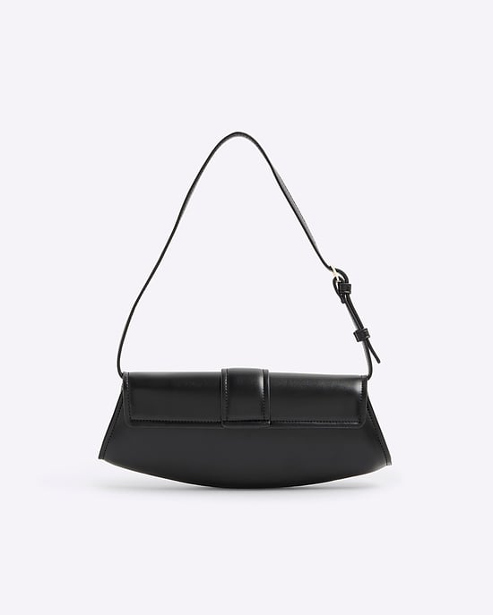 River Island Womens Shoulder Bag Black Buckle Front - Image 2