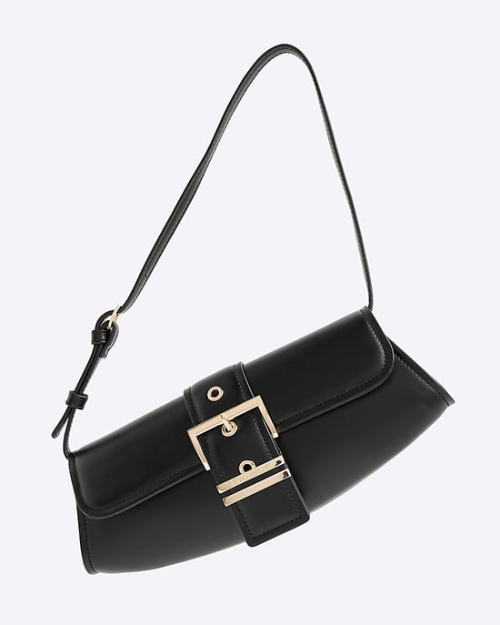River Island Womens Shoulder Bag Black Buckle Front - Image 3