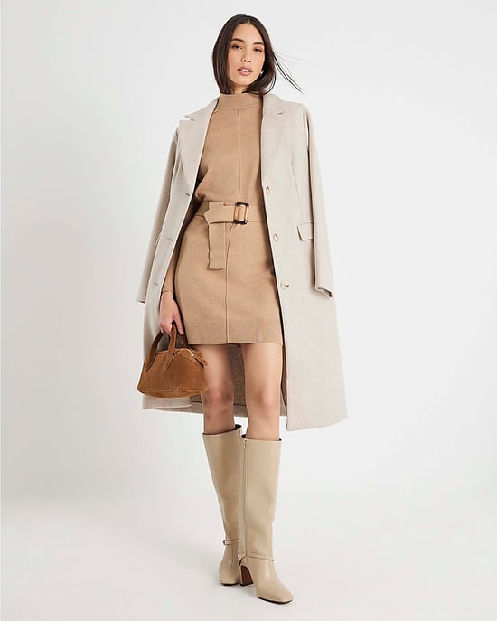 River Island Womens Jumper Dress Brown Belted - Image 2