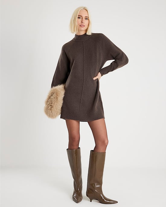 River Island Womens Jumper Dress Brown Knitted Long Sleeve - Image 1