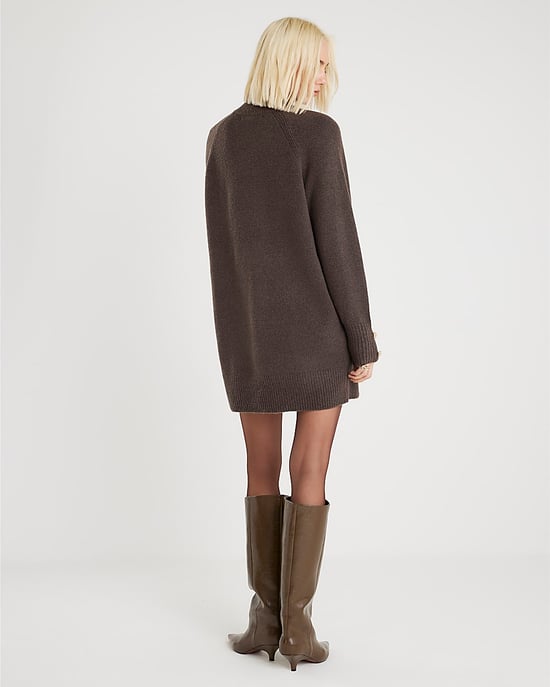 River Island Womens Jumper Dress Brown Knitted Long Sleeve - Image 3