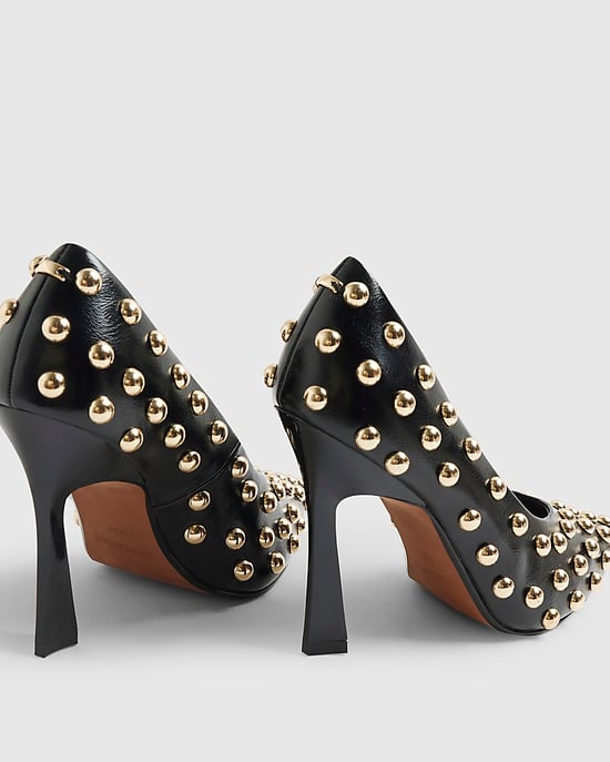 River Island Womens Court Heels Black Studded - Image 3