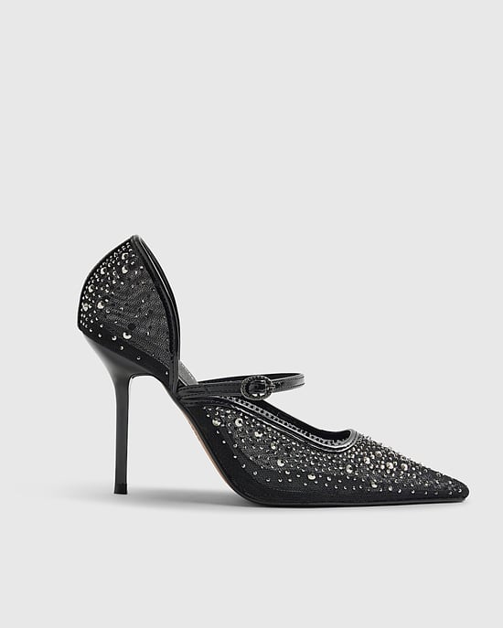 River Island Womens Court Heels Black Embellished - Image 2
