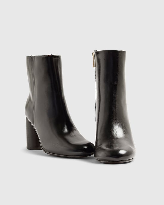 River Island Womens Ankle Boots Black Round Heeled - Image 3