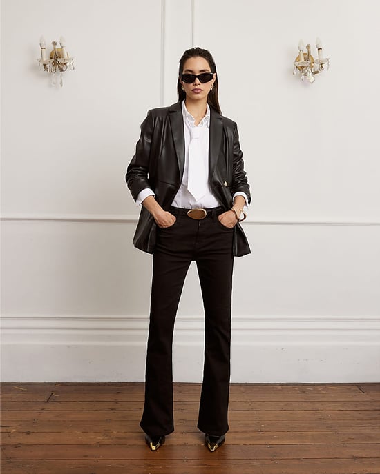 River Island Womens Blazer Black Faux Leather Fitted - Image 3