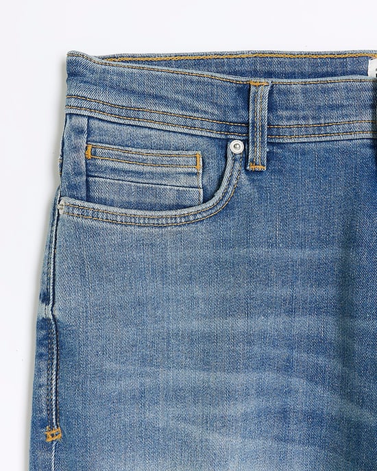 River Island Mens Skinny Jeans Blue Fit Denim Fabric - Image 5