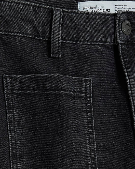 River Island Womens Flared Jeans Black High Waisted Relaxed - Image 4