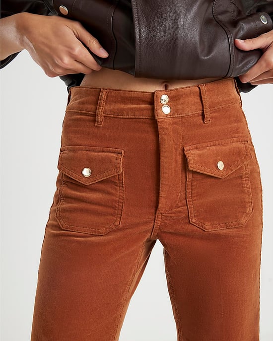 River Island Womens Bootcut Jeans Orange Corduroy Relaxed Flared - Image 4