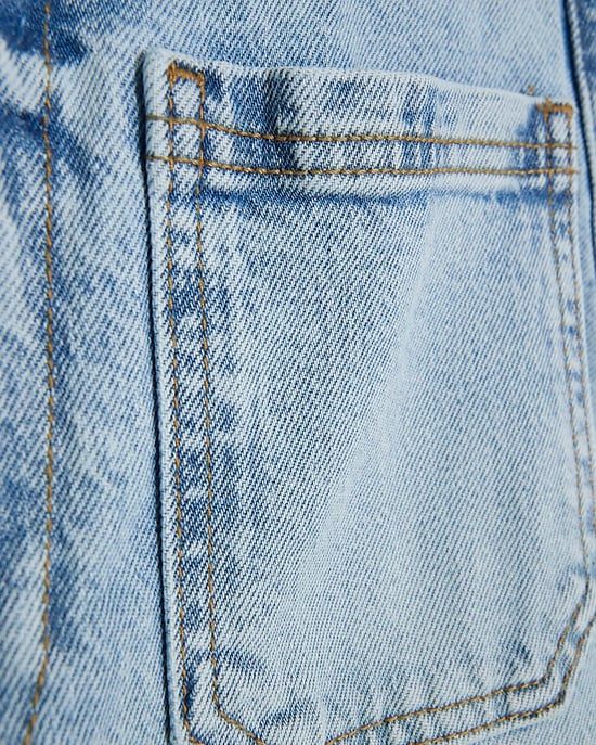 River Island Womens Wide Leg Jeans Blue High Waisted Front Pocket - Image 4