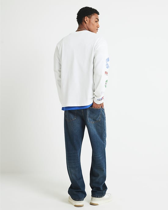River Island Mens Loose Fit Jeans Blue Denim Fabric - Image 3